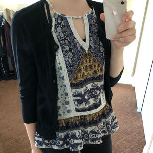 S Black Cardigan 3/4 Length Sleeve